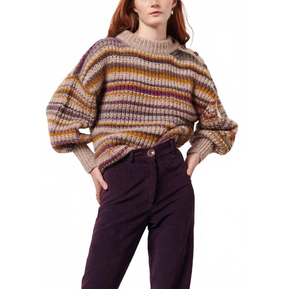 NEW SESSUN nuza stripe sweater in violet